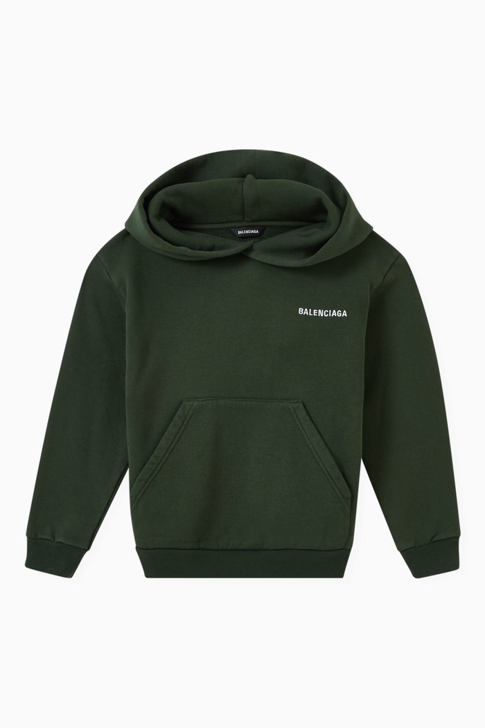 

Logo Hoodie in Cotton Fleece, Green