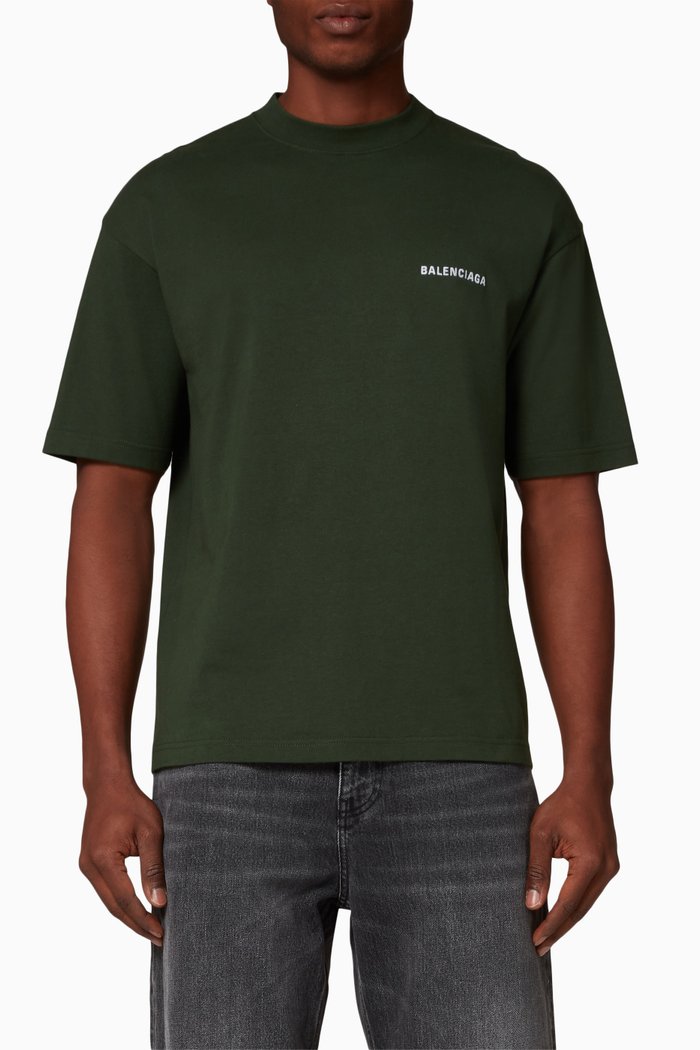 

Logo Regular Fit T-shirt in Vintage Cotton Jersey, Green