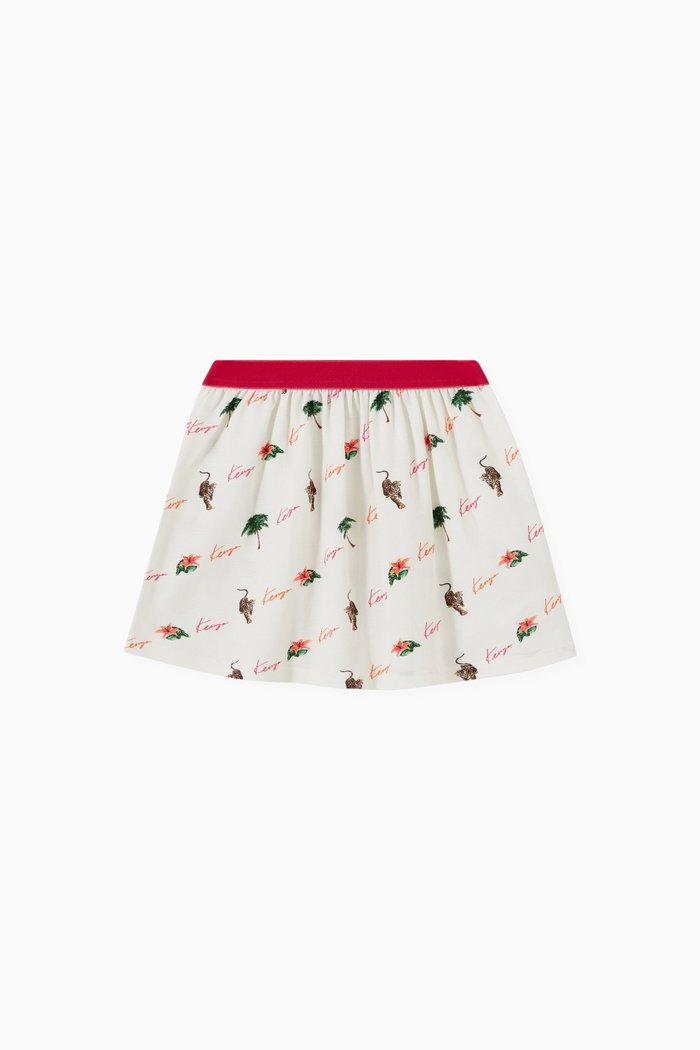 Logo Print Skirt, Neutral
