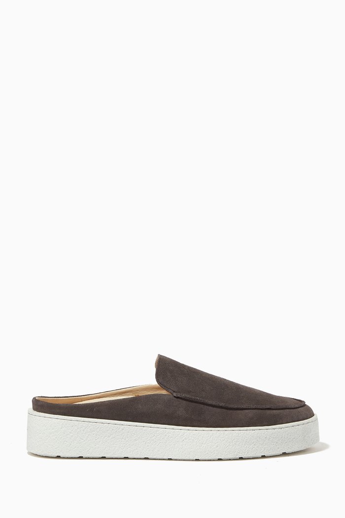 

Montreaux Backless Loafers in Suede, Brown