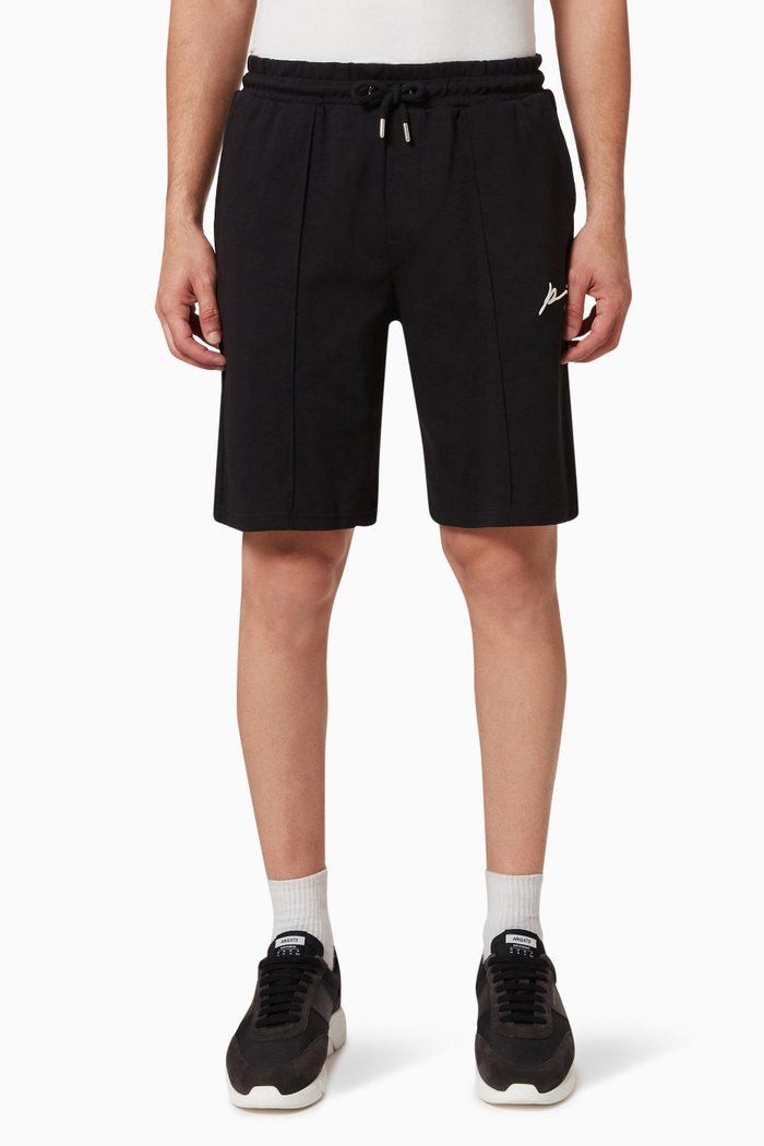 

Signature Core Embroidered Shorts in Jersey, Black