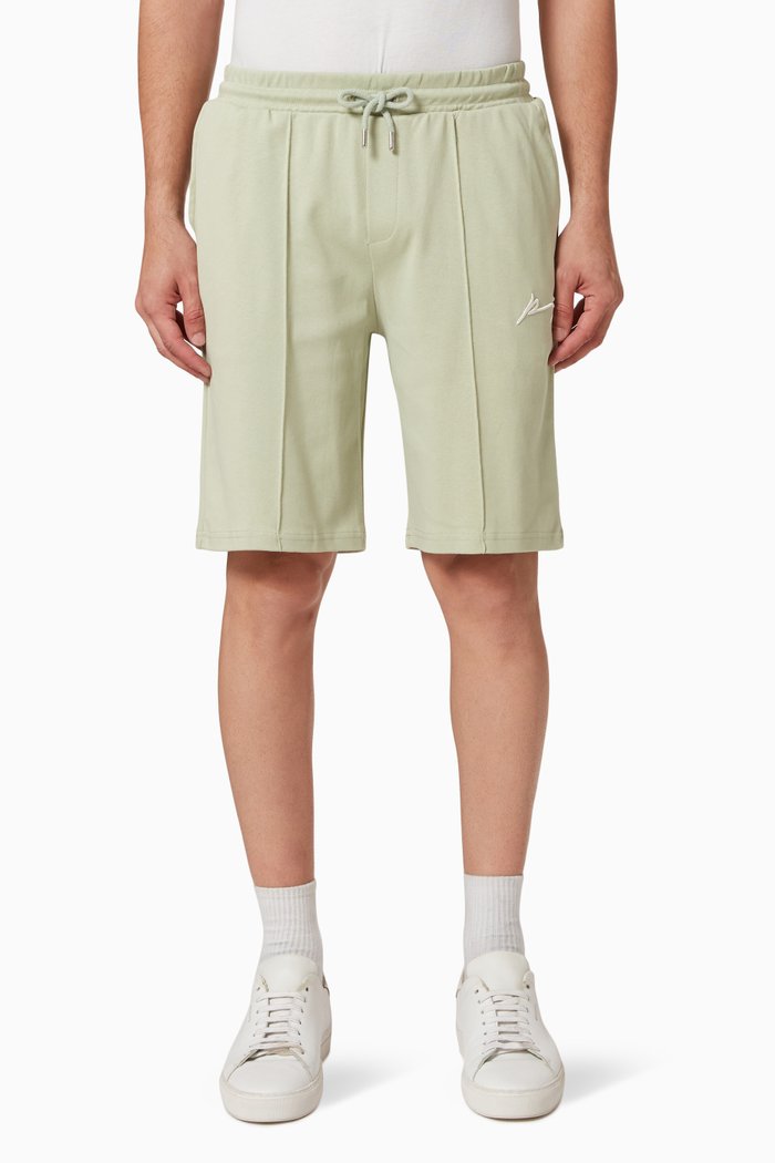 

Signature Core Embroidered Shorts in Cotton Jersey, Green