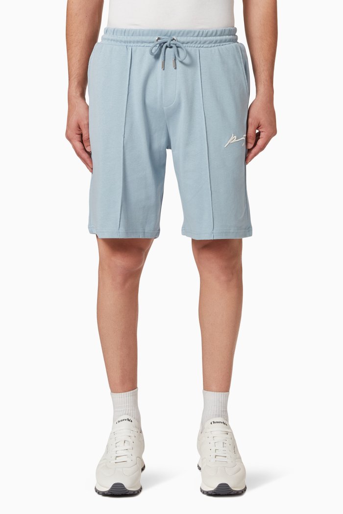 

Signature Core Embroidered Shorts in Jersey, Blue