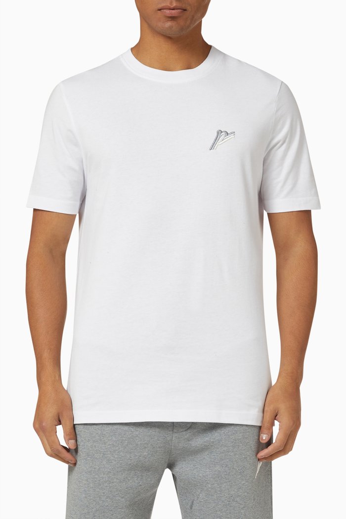 

Tri-logo Embroidery T-shirt in Cotton Jersey, White