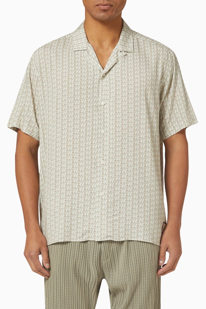 

Hayden Short Sleeve Shirt in Viscose, Neutral