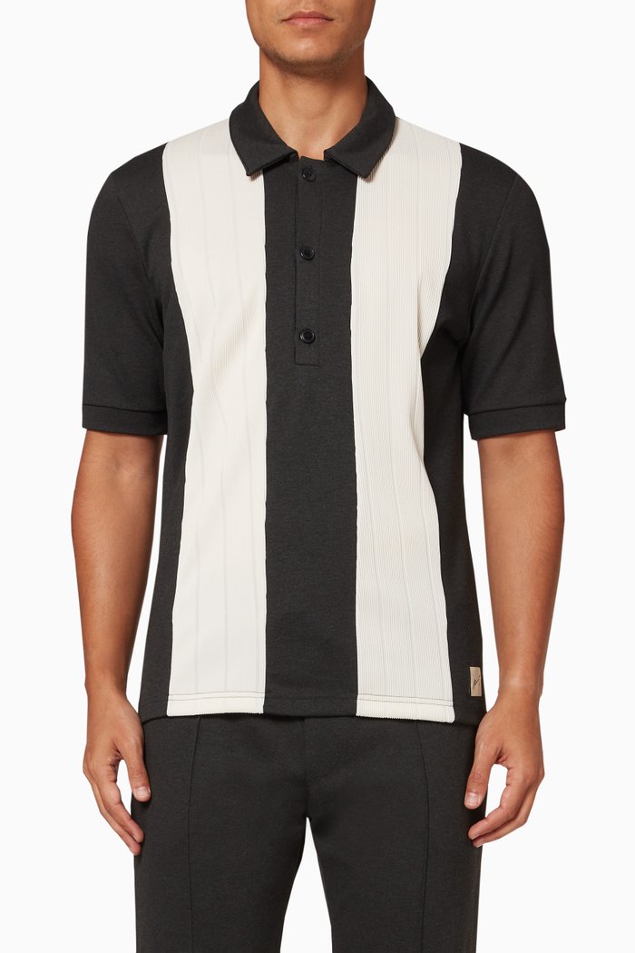 

Morley Contrast Polo Shirt in Jersey, Grey