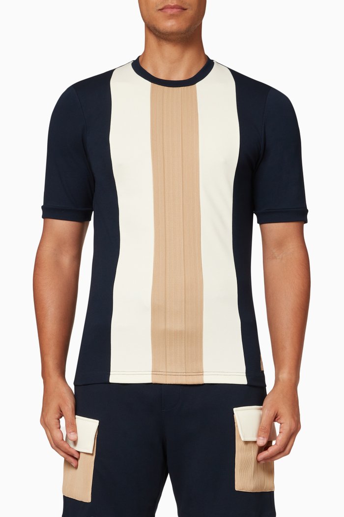 

Morley Panelled T-Shirt in Cotton Jersey, Blue