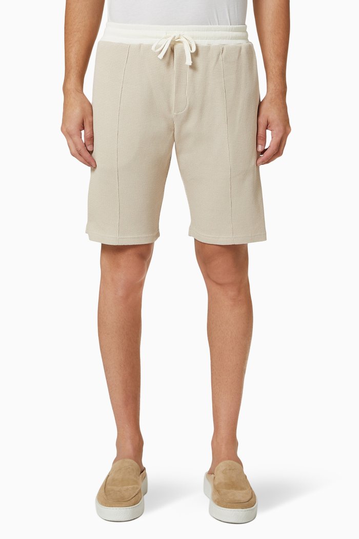 

Dean Contrast Shorts in Waffle Jersey, Neutral