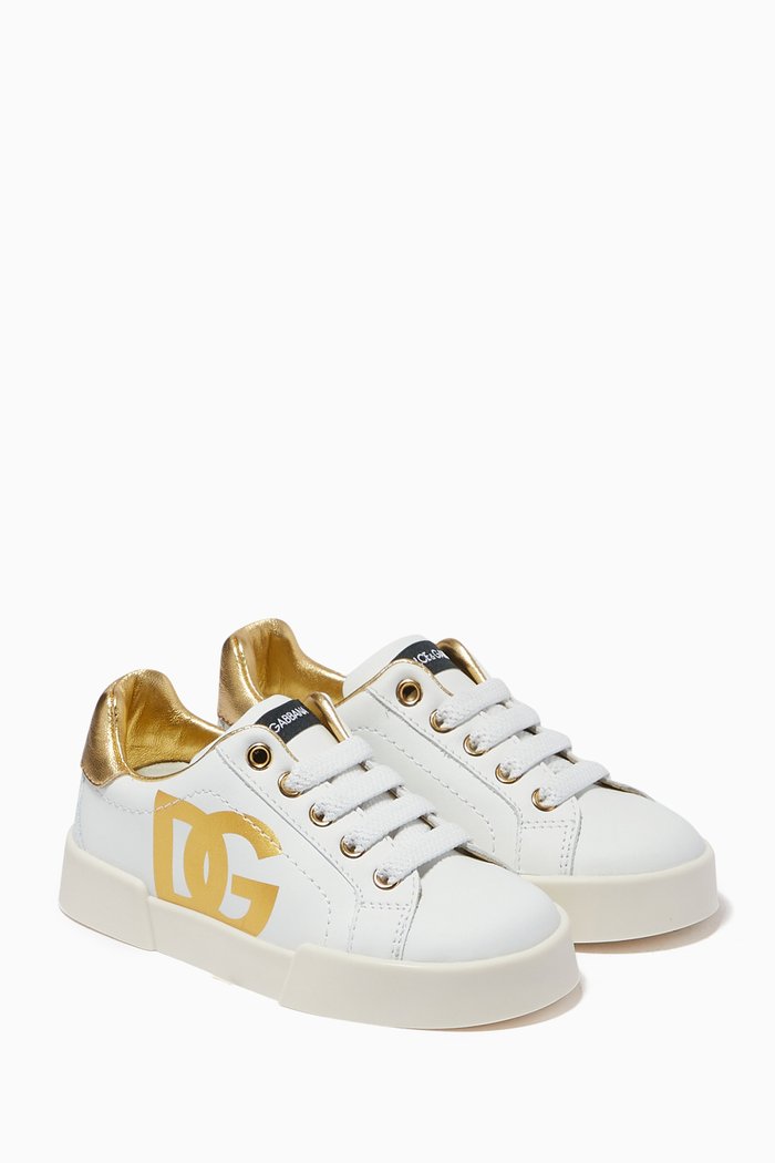 

Portofino Sneakers with DG in Leather, Gold
