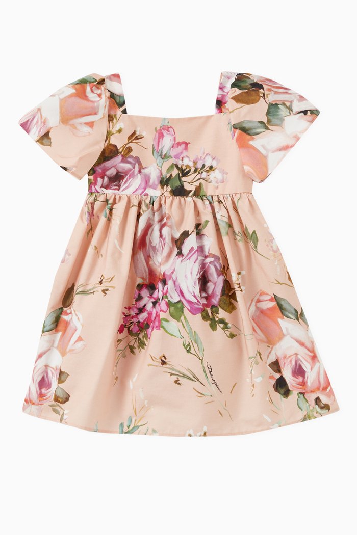 

Floral Dress in Cotton, Orange