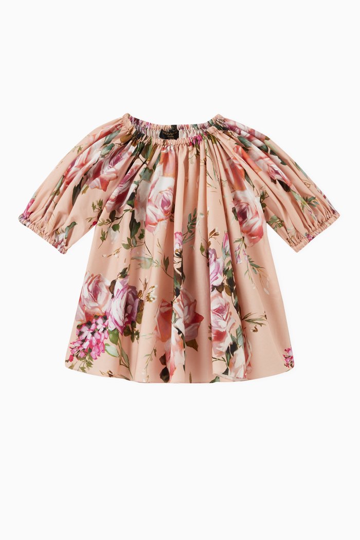 

Floral Top in Cotton, Orange