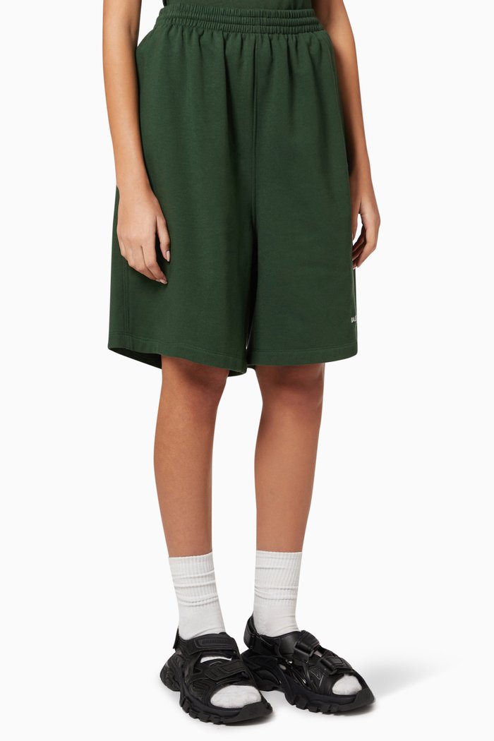 

Logo Sweat Shorts in Cotton Jersey, Green