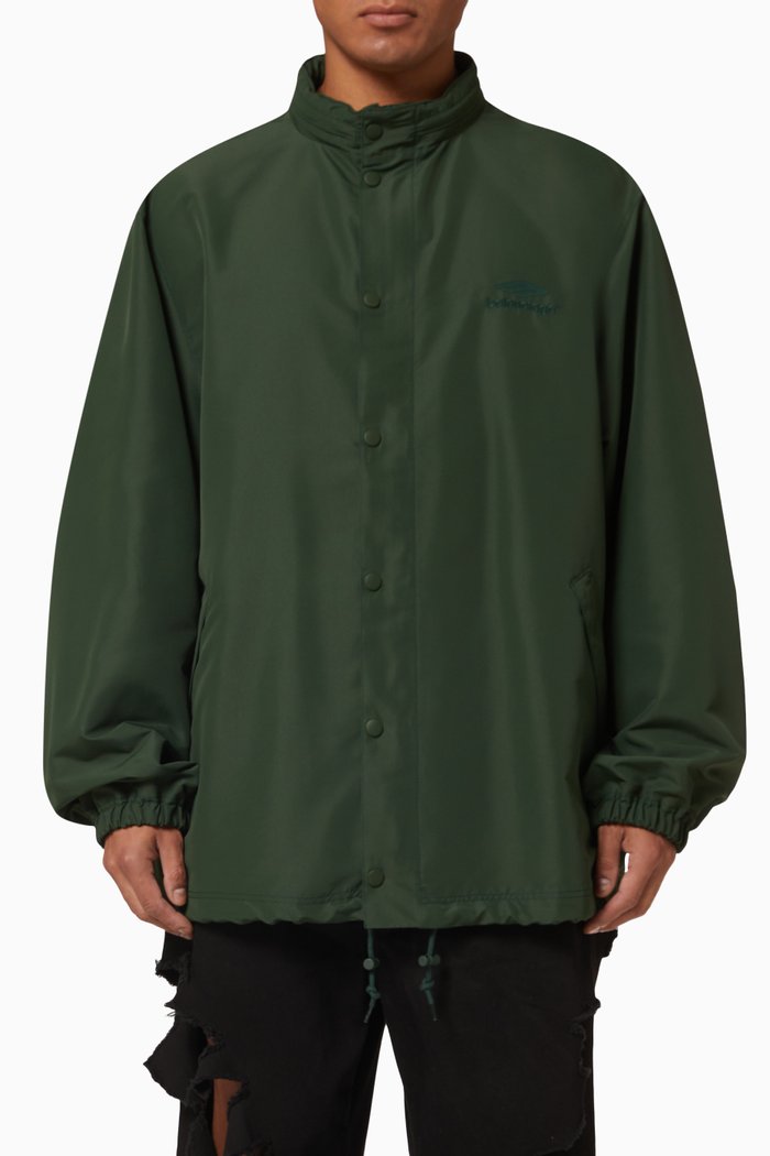 

Logo Windbreaker in Technical Fabric, Green