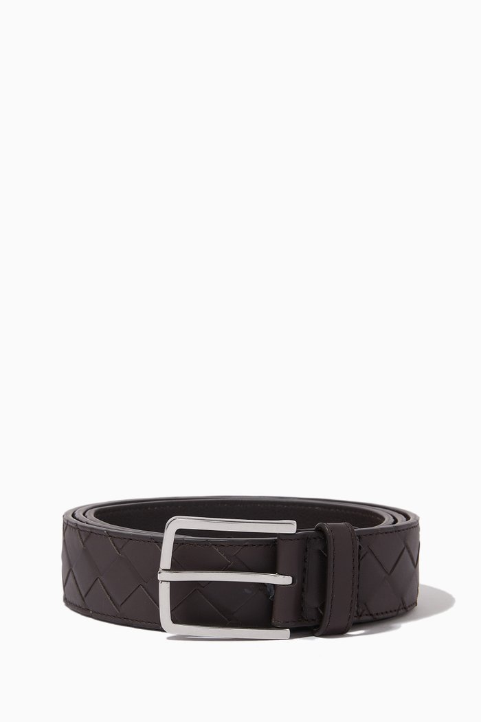

Belt in Intrecciato Calfskin, 35mm, Brown