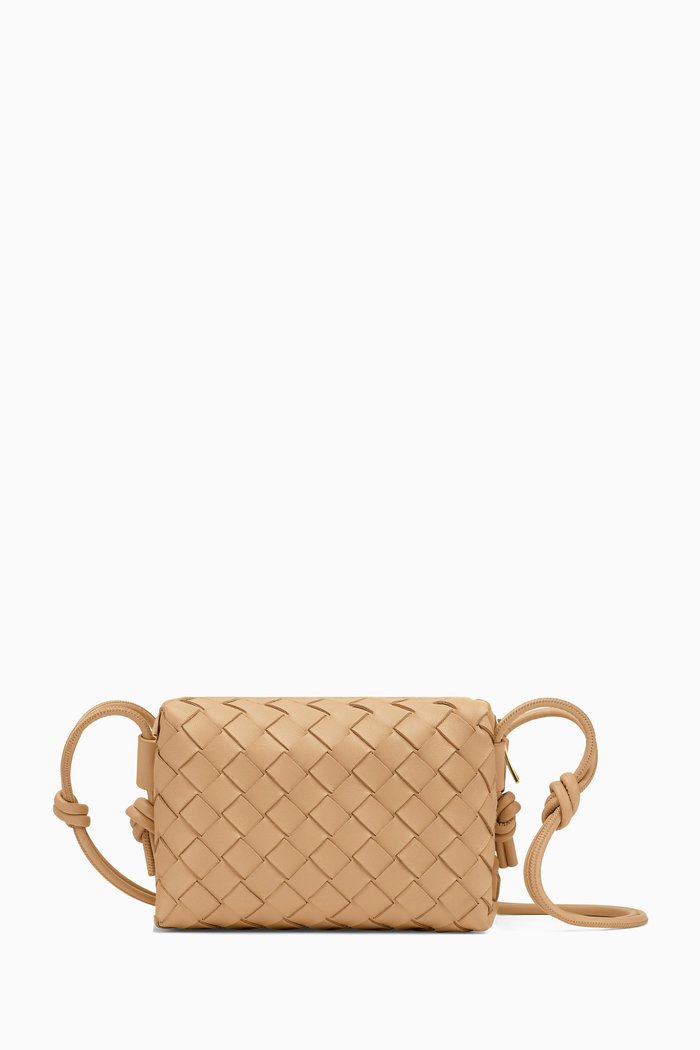 Loop Mini Crossbody Bag in Intrecciato Nappa, Neutral