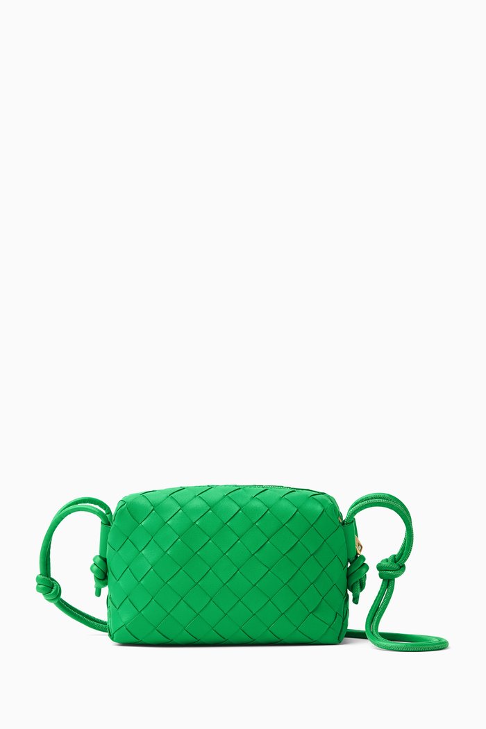 Loop Mini Crossbody Bag in Intrecciato Nappa, Green