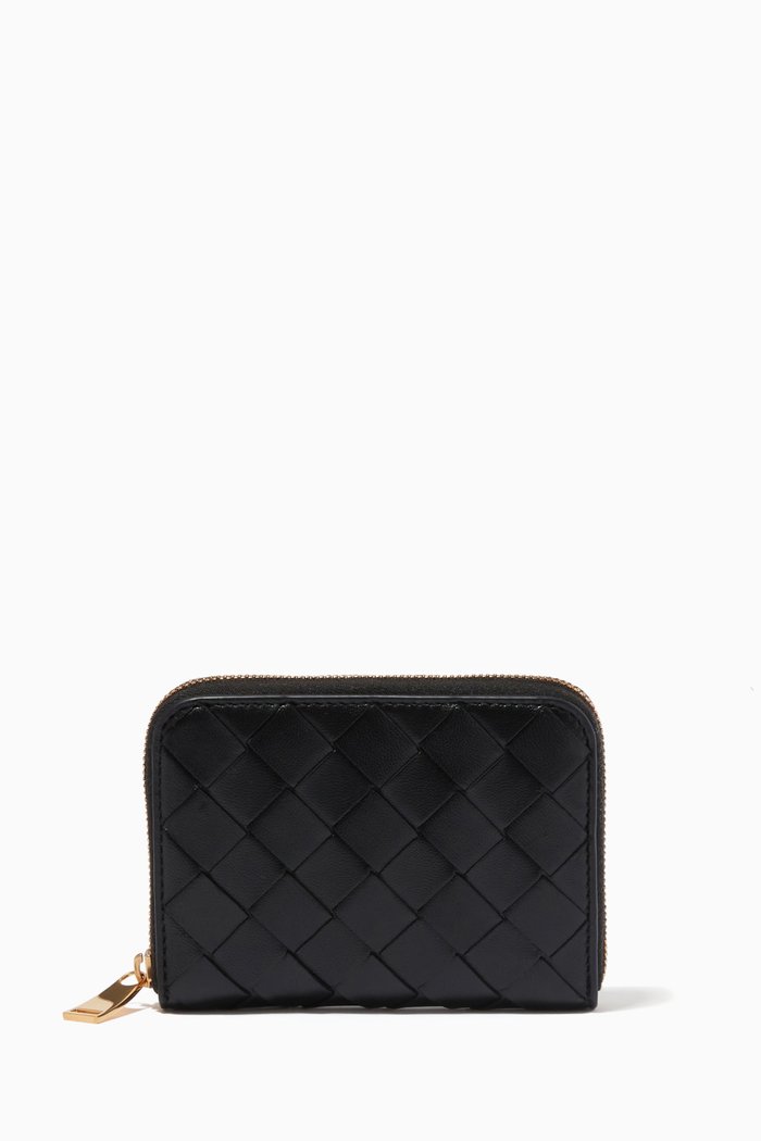 

Coin Purse in Intrecciato Nappa, Black
