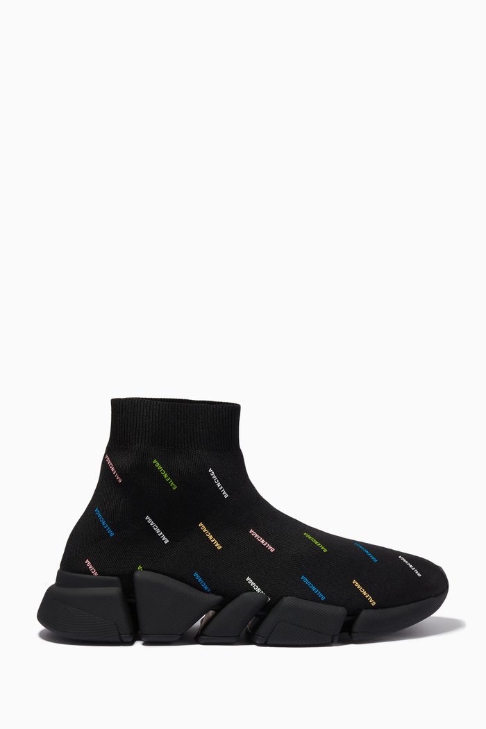 

Speed 2.0 Sneakers in Allover Logo Recycled Knit, Black