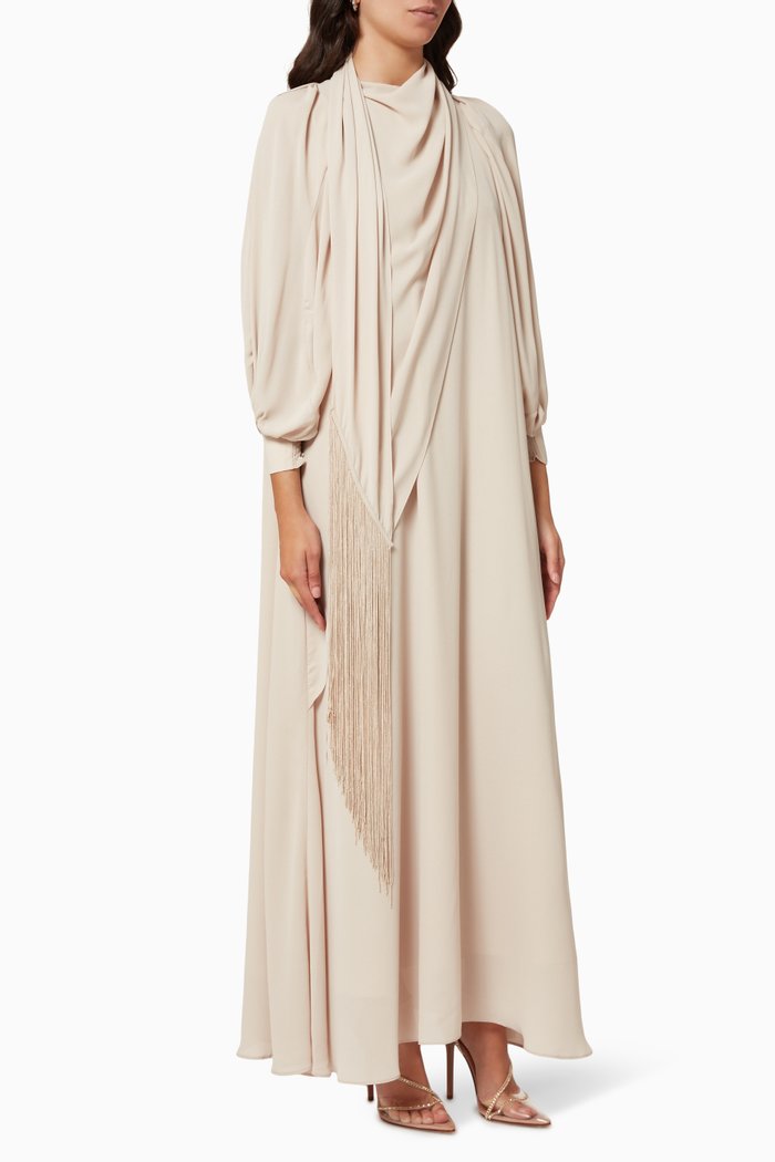

Draped Tassel Dress, Neutral