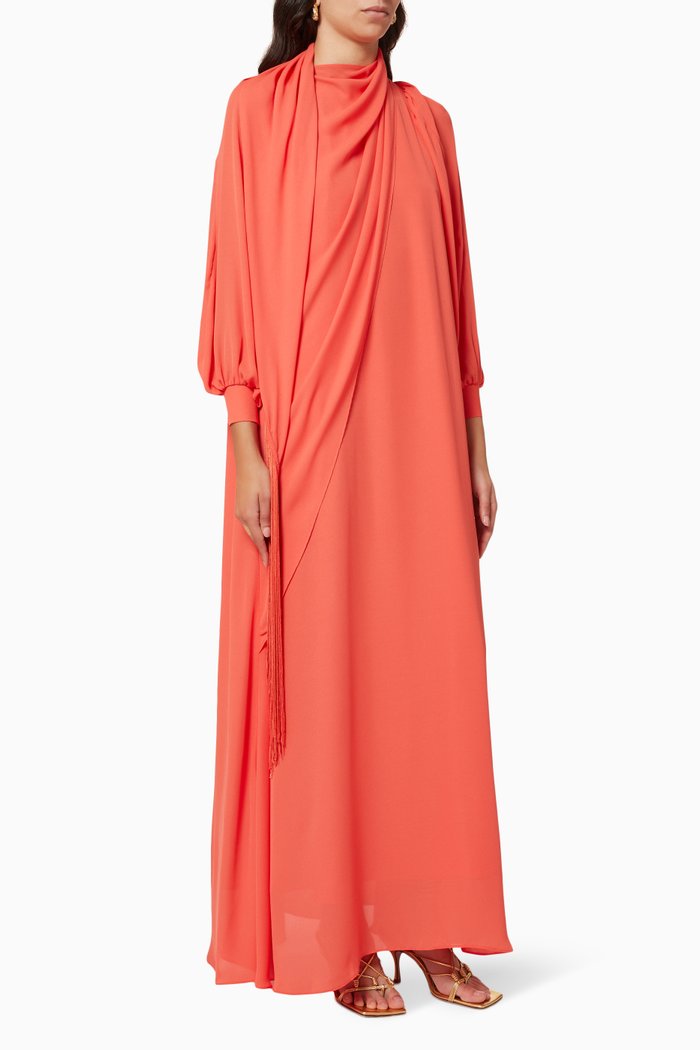

Draped Tassel Dress, Orange
