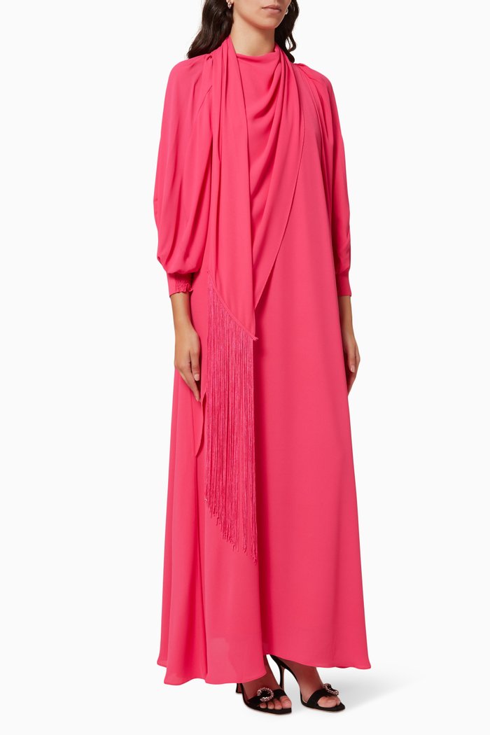 

Draped Tassel Dress, Pink