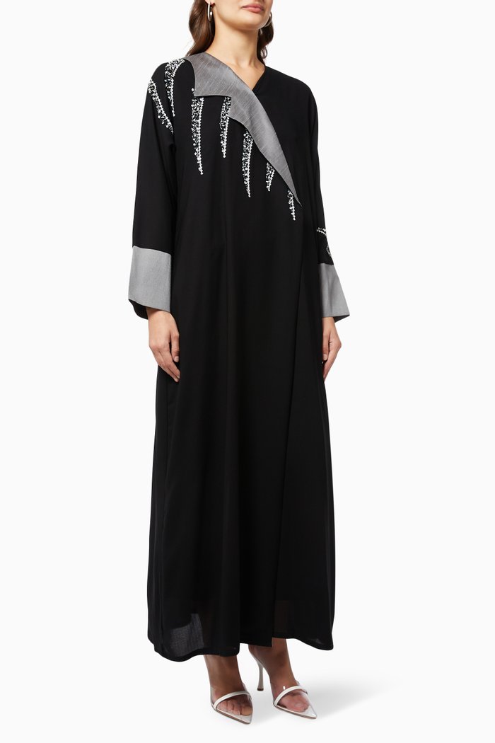 

Colour-block Abaya, Black