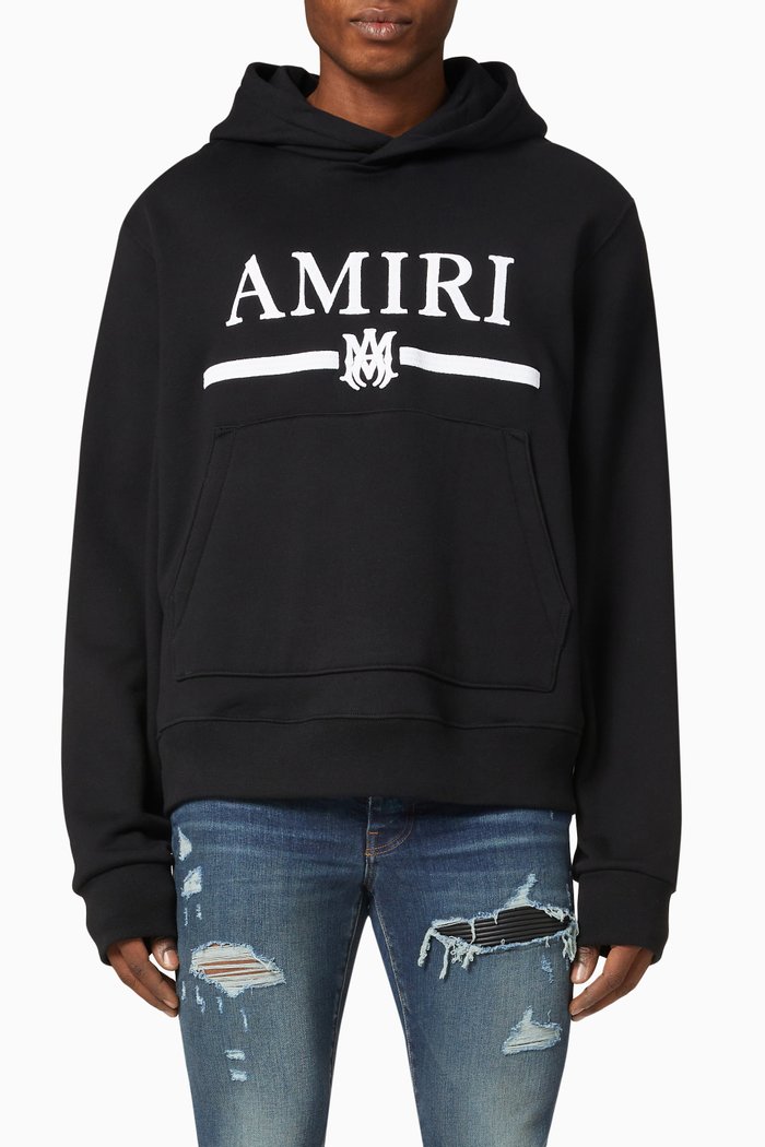 

M.A. BAR Embroidery Hoodie in Fleece, Black