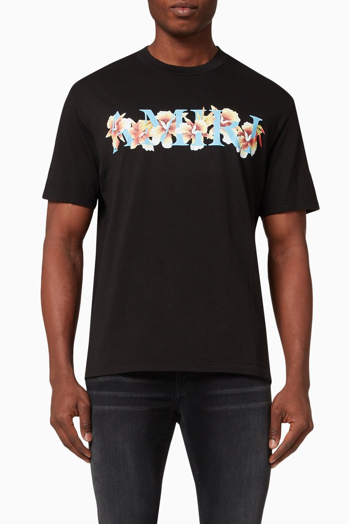 

Hibiscus Logo Tee in Cotton, Black