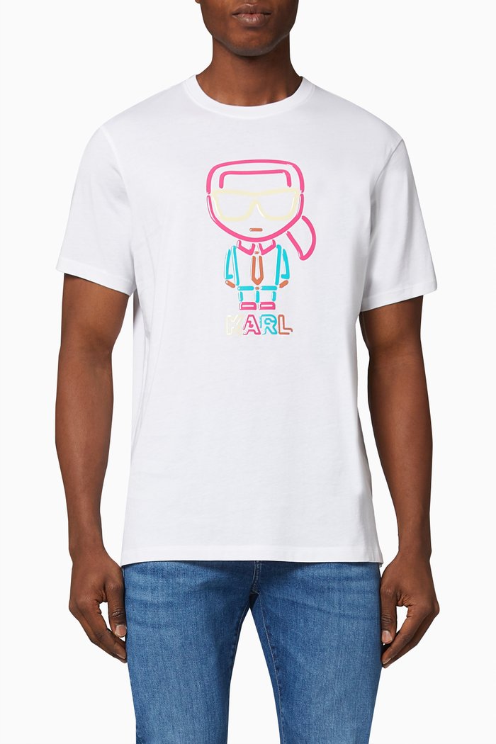 Jelly Ikonik Karl Outline T-Shirt, White