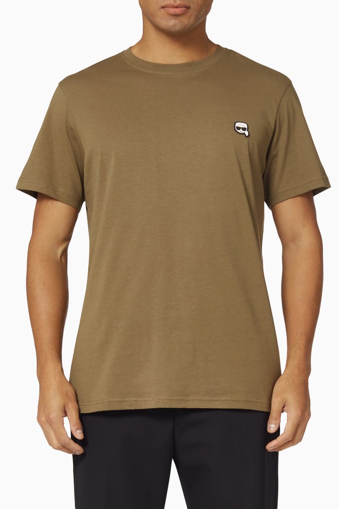 

Ikonik Patch T-shirt in Organic Cotton Jersey, Brown