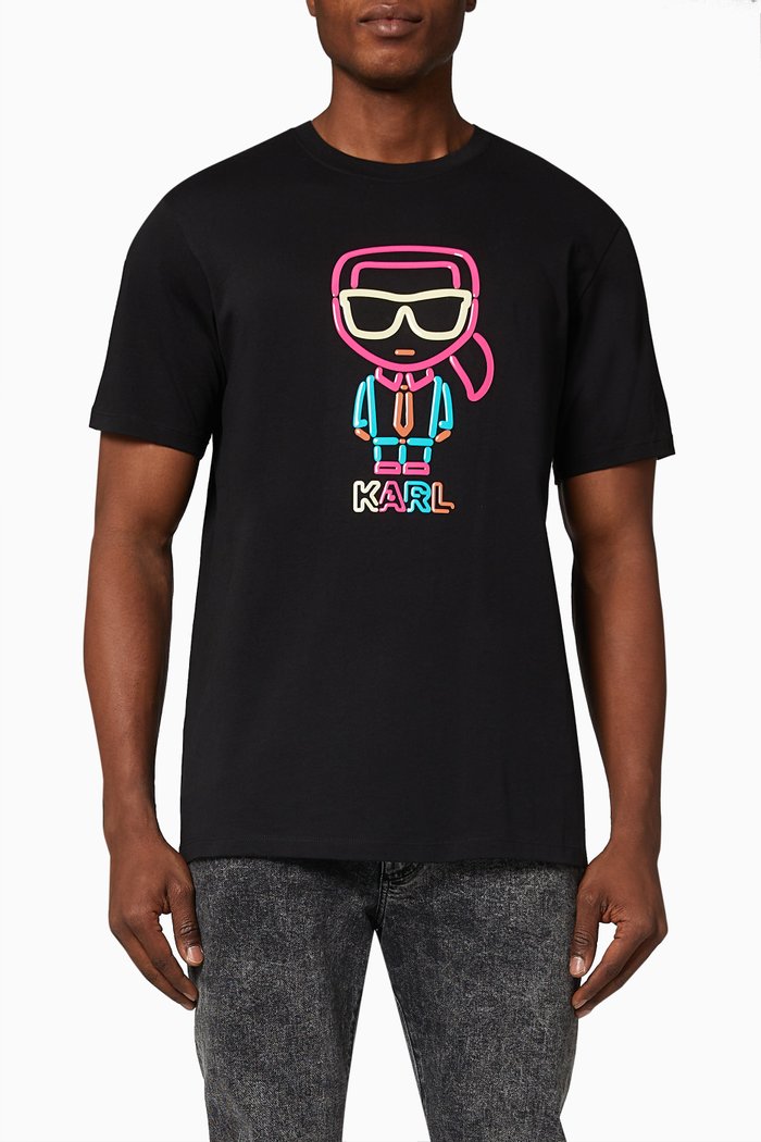

Jelly Ikonik Karl Outline T-Shirt, Black
