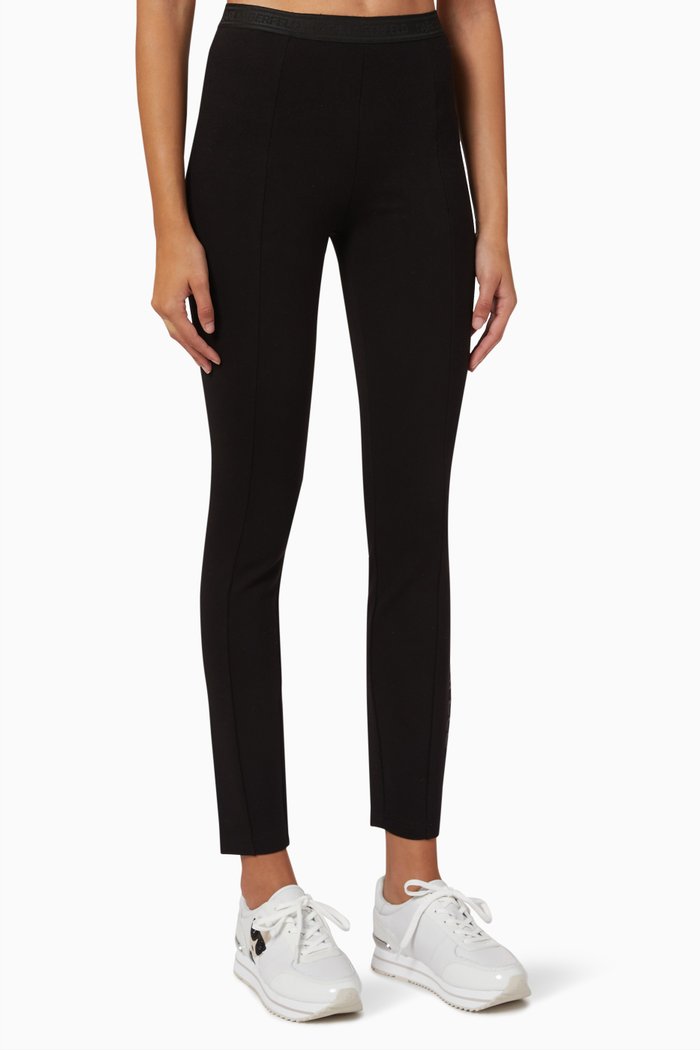 

Logo Punto Leggings in Jersey, Black