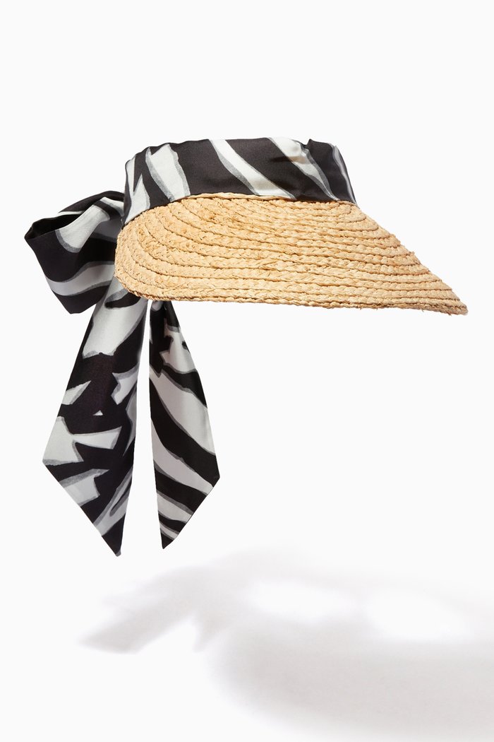 

K/Zebra Visor in Raffia, Multicolour