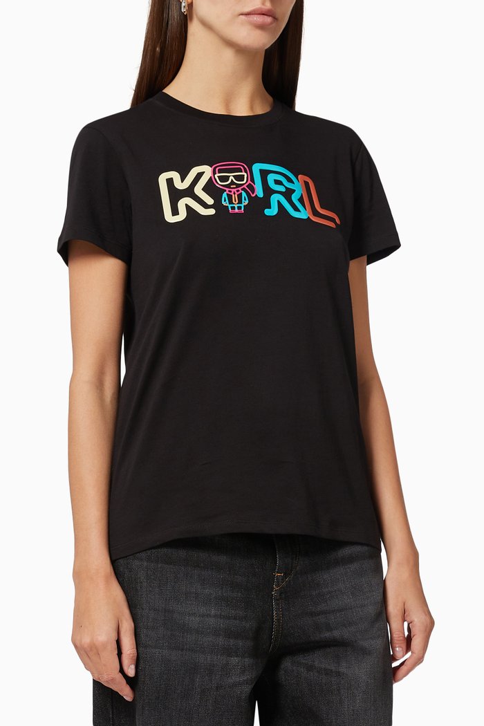 

Jelly Karl Logo T-Shirt in Organic Cotton, Black