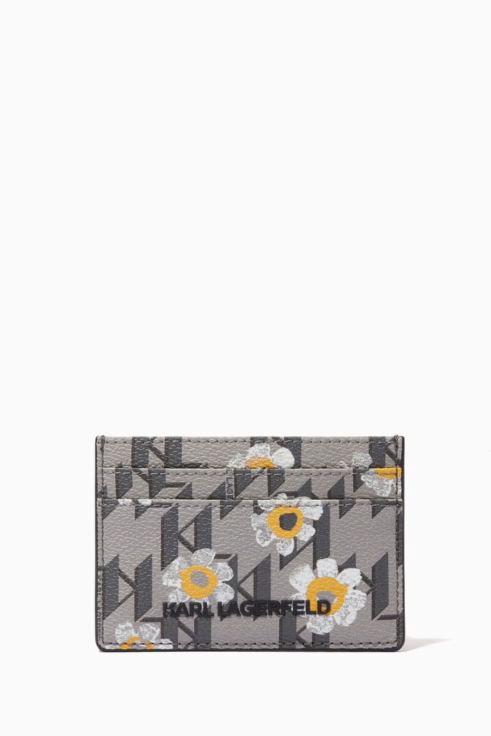 

K/Monogram Card Holder in Floral Leather, Multicolour