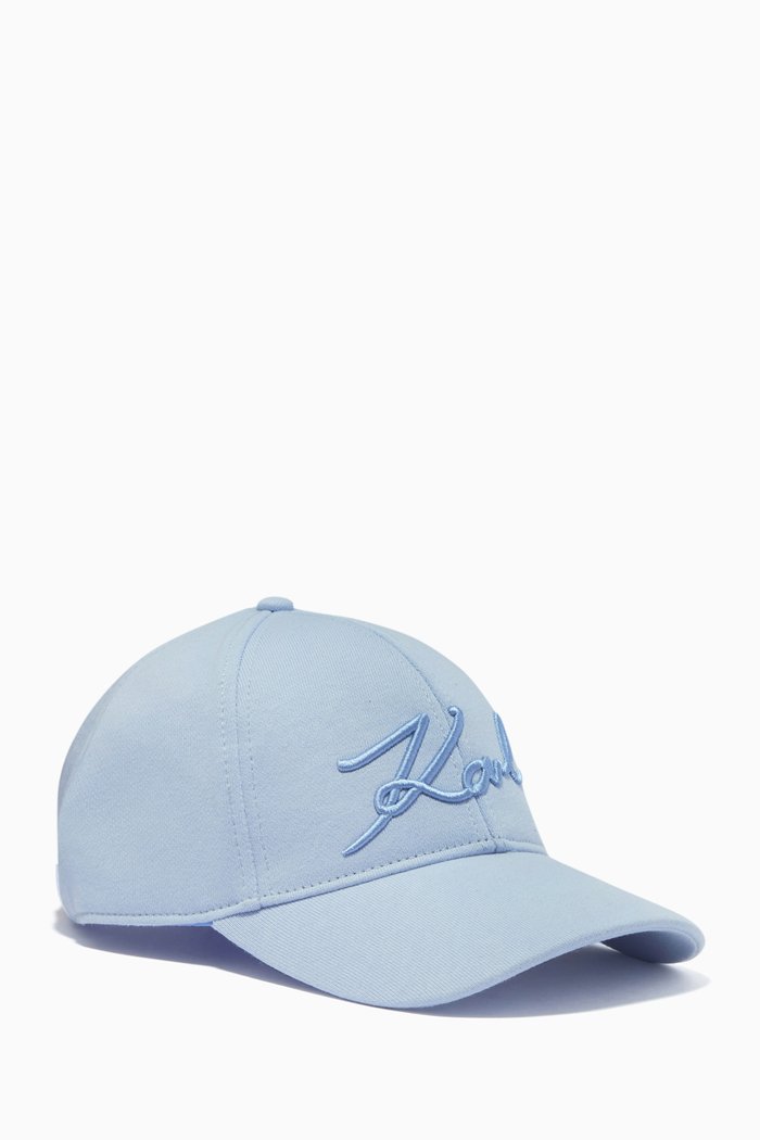 

K/Signature Baseball Cap in Cotton Gabardine, Blue