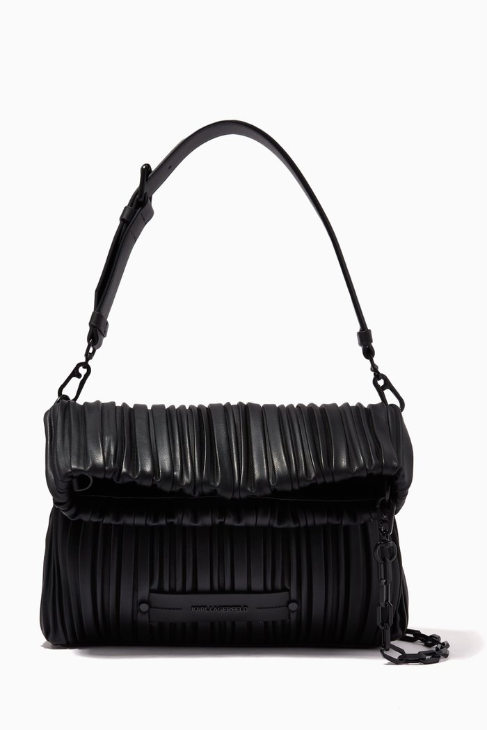 

K/Kushion Folded Tote Bag in Leather, Black