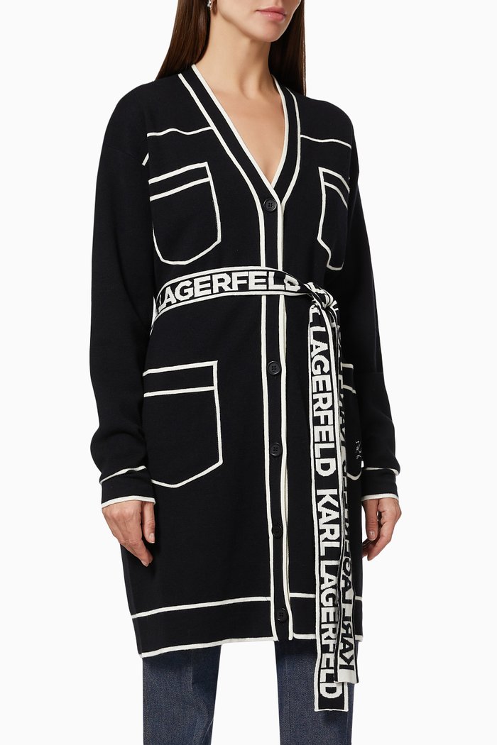 

BELTED CARDIGAN: Black: S