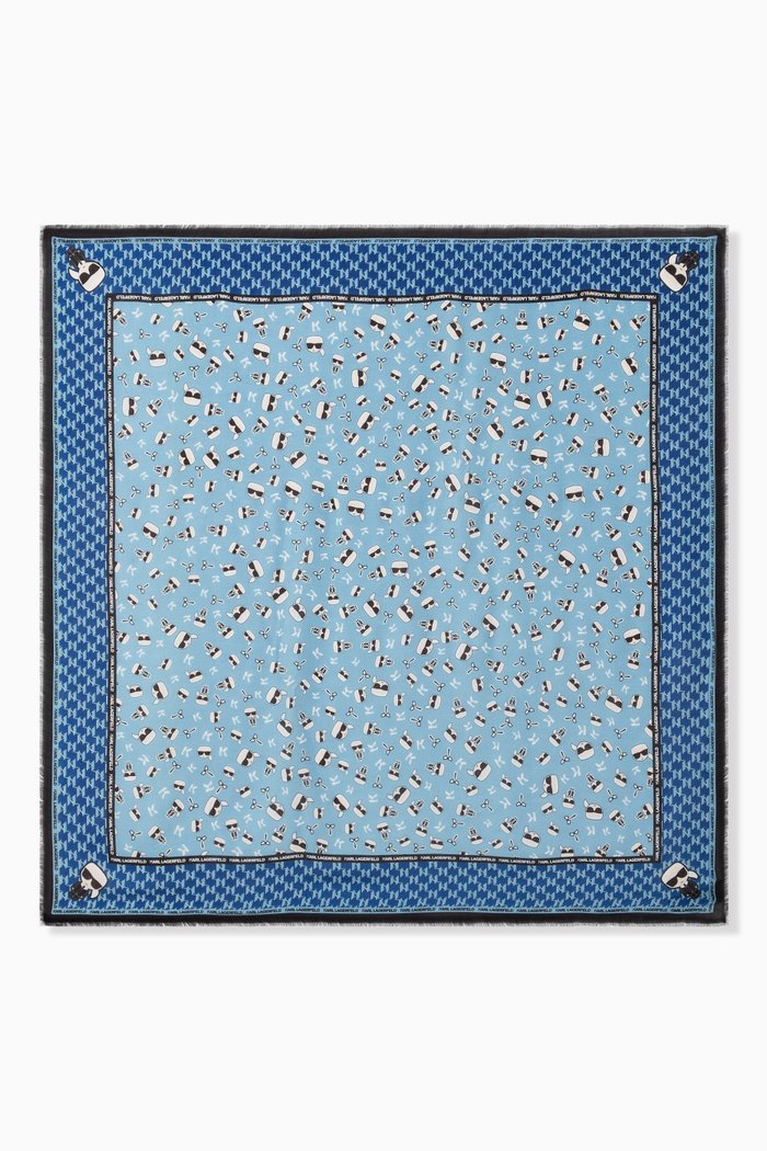 

K/Ikonik Printed Scarf, Blue