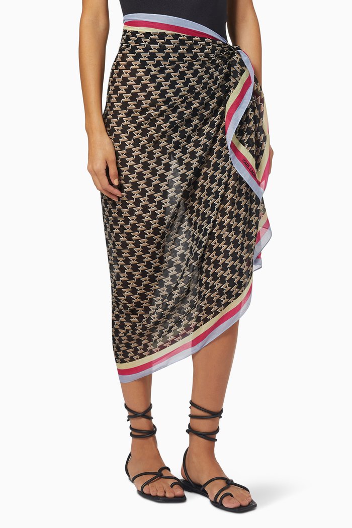 K/Monogram Beach Stole in Cotton & Silk, Black