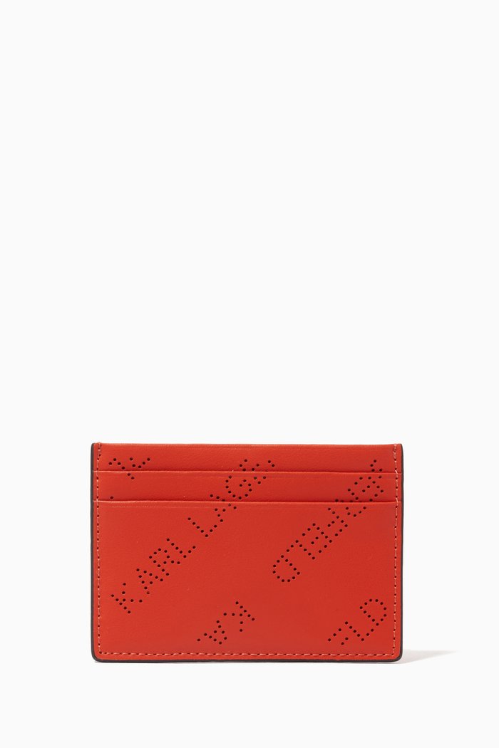 

K/Punched Card Holder in Leather, Orange