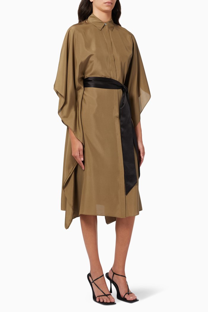 

Kaftan Dress in Silk, Brown