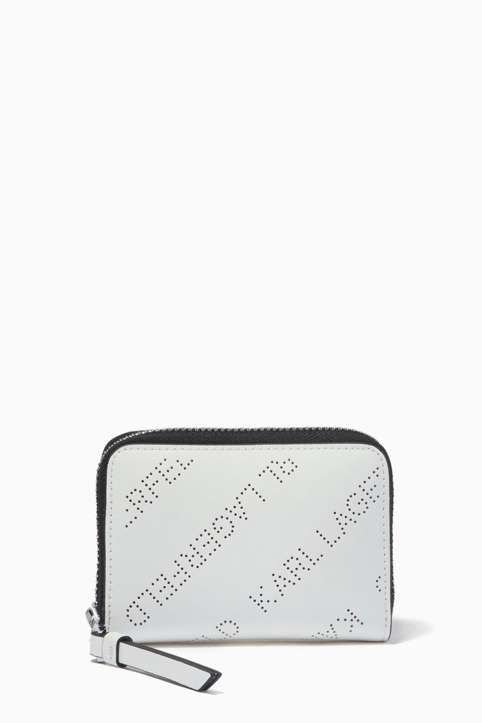 

K/Punched Card Holder in Leather, White