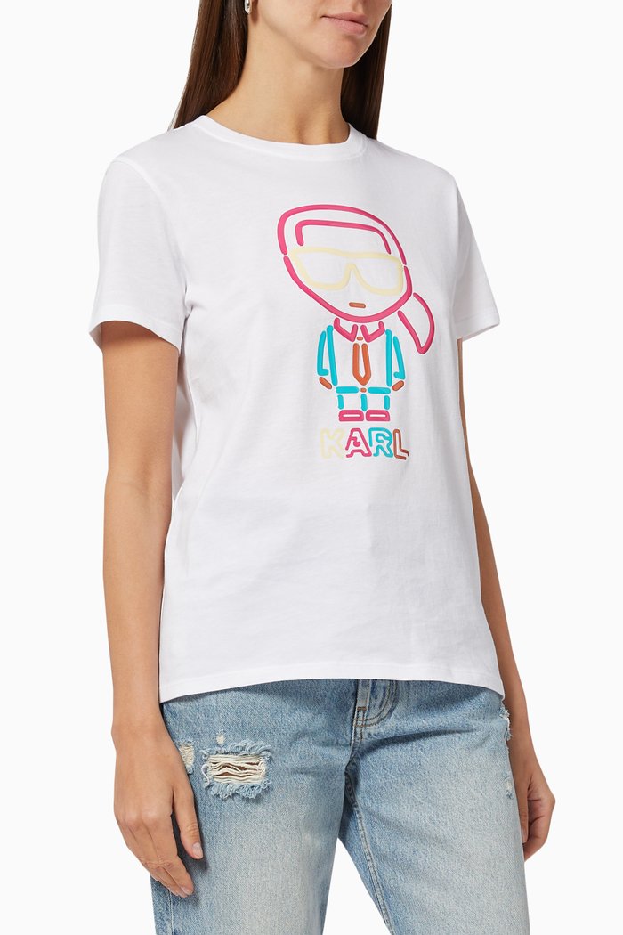 Jelly Ikonik Karl Outline T-Shirt, White