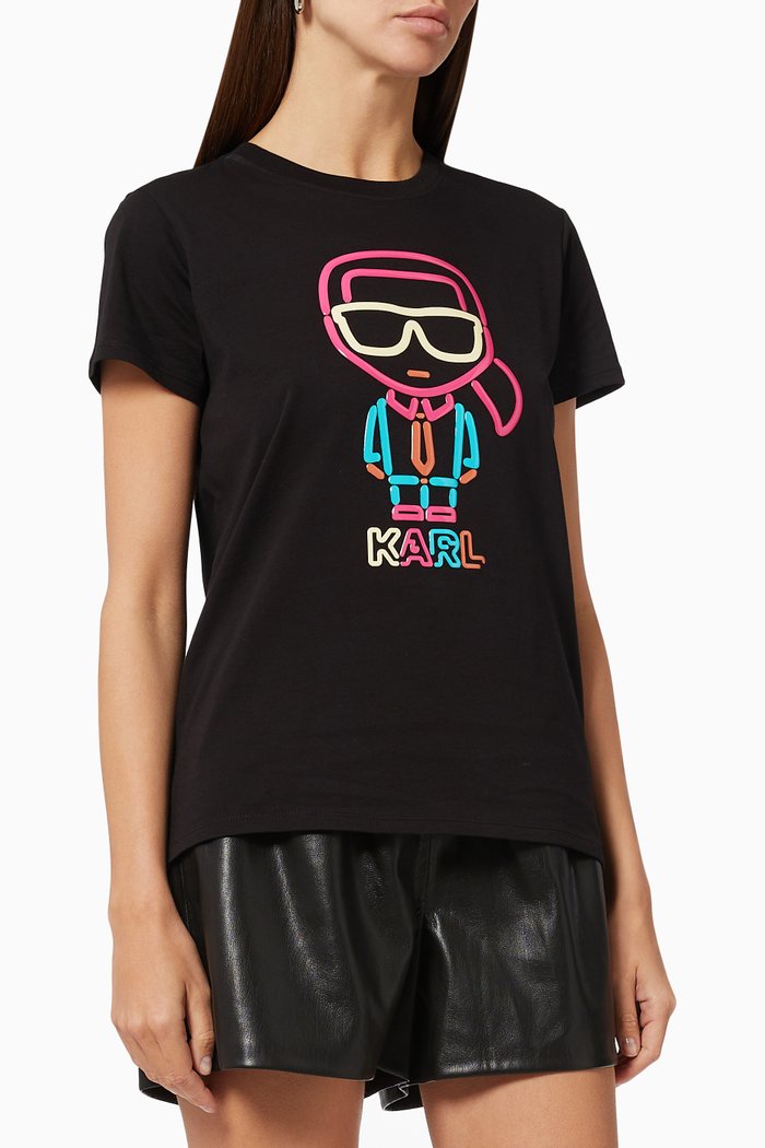 

Jelly Ikonik Karl Outline T-Shirt, Black