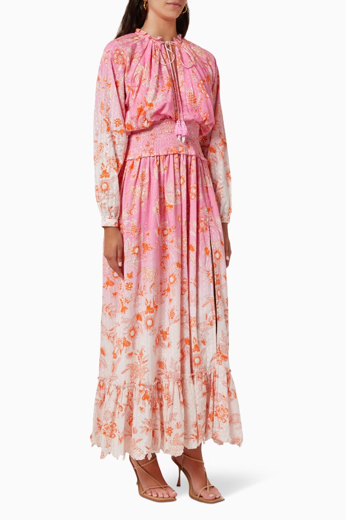 Sidra Maxi Dress in Leno Dobby, Pink
