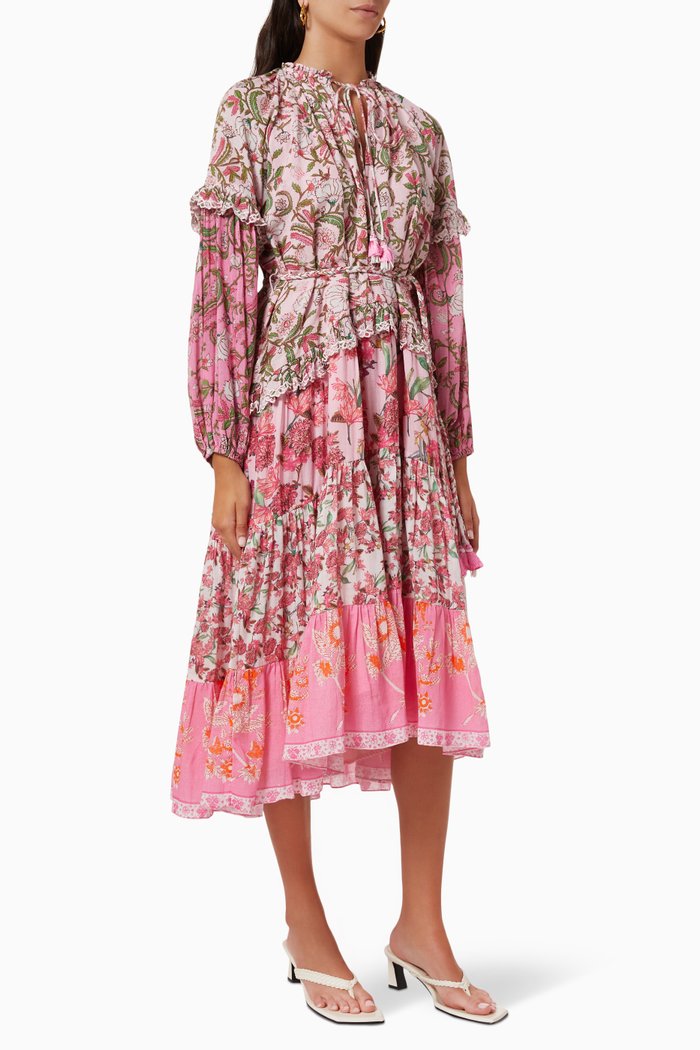 

Sidra Midi Dress in Cotton, Pink