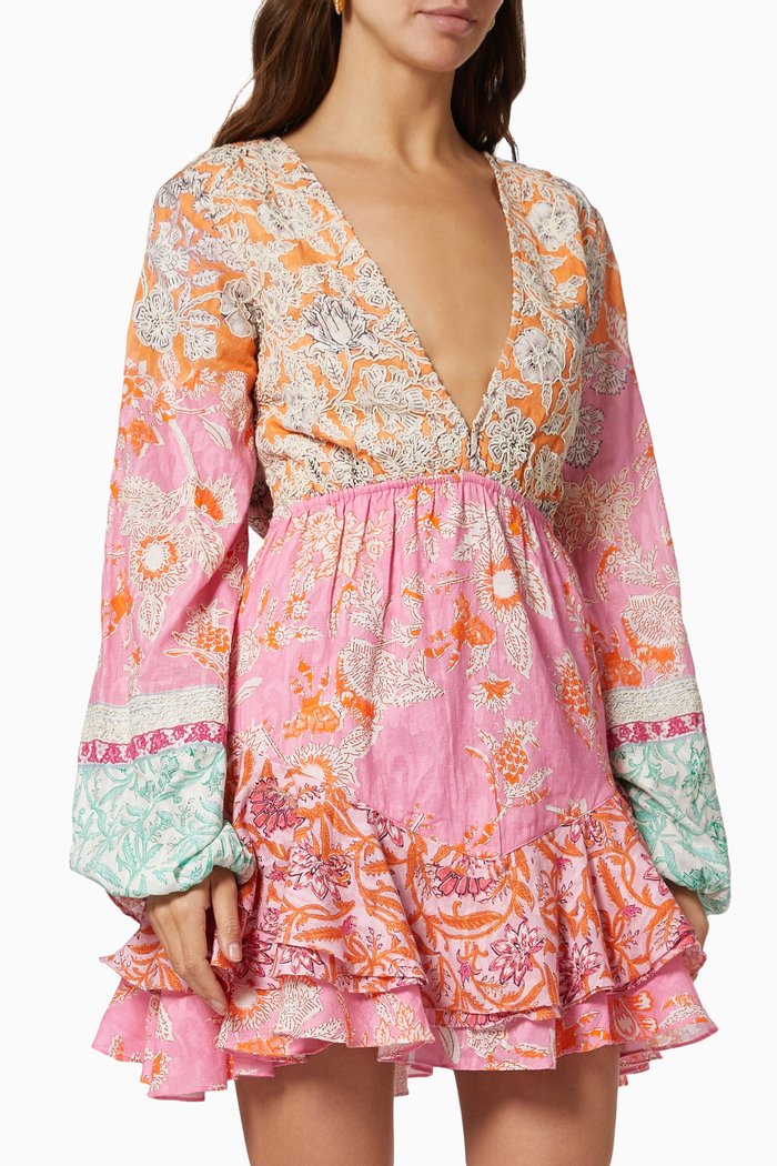 

Short Dress in Jacquard Cotton, Pink