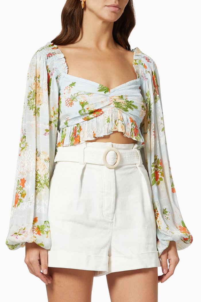 

Crop Top in Viscose Crepe, Blue