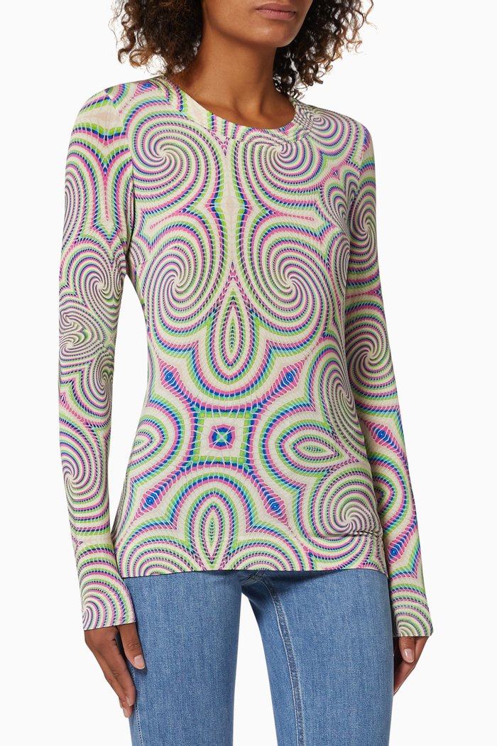 

Hallucinogenic Top in Eco-viscose Jersey, Multicolour